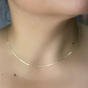 14K Solid Gold Flat Marina Link Chain