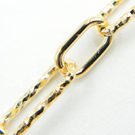 Load image into Gallery viewer, Gold Plated 925 Sterling Silver Diamond Cut &amp; 1 Smooth Link Paper Clip Chain. V141GP
