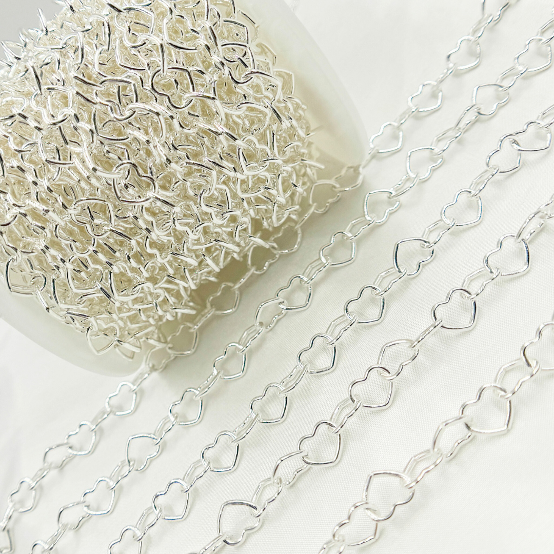 Silver Smooth Heart Chains