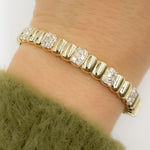 Load image into Gallery viewer, BNL68520. 14K Solid Gold Fancy Diamond Bangle