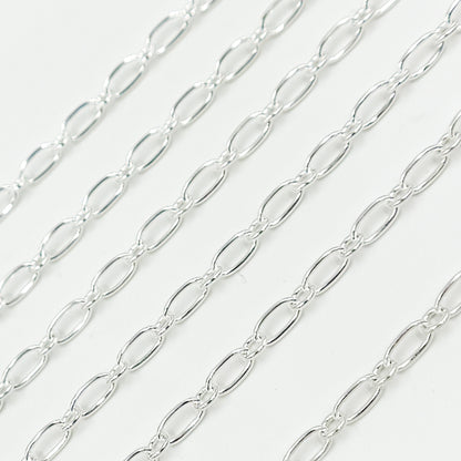 Sterling Silver Smooth Long and Short Link Chain