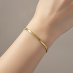 Load image into Gallery viewer, 390J02RUMBABR. 14K Solid Gold Flat Snake Bracelet