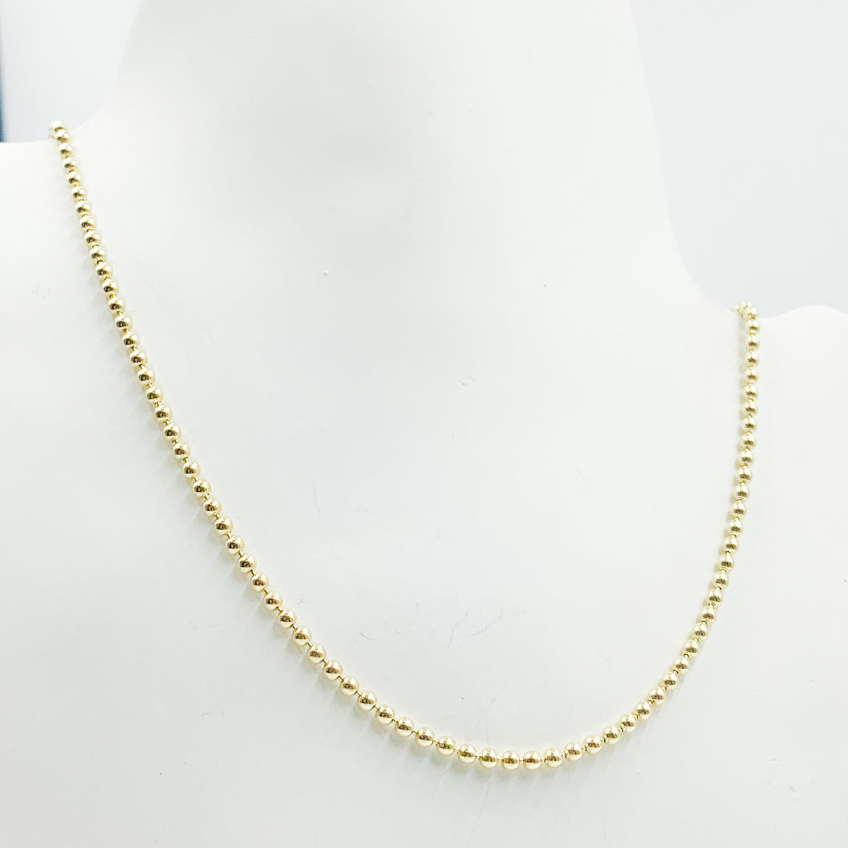 14K Solid Yellow Gold Ball Necklaces