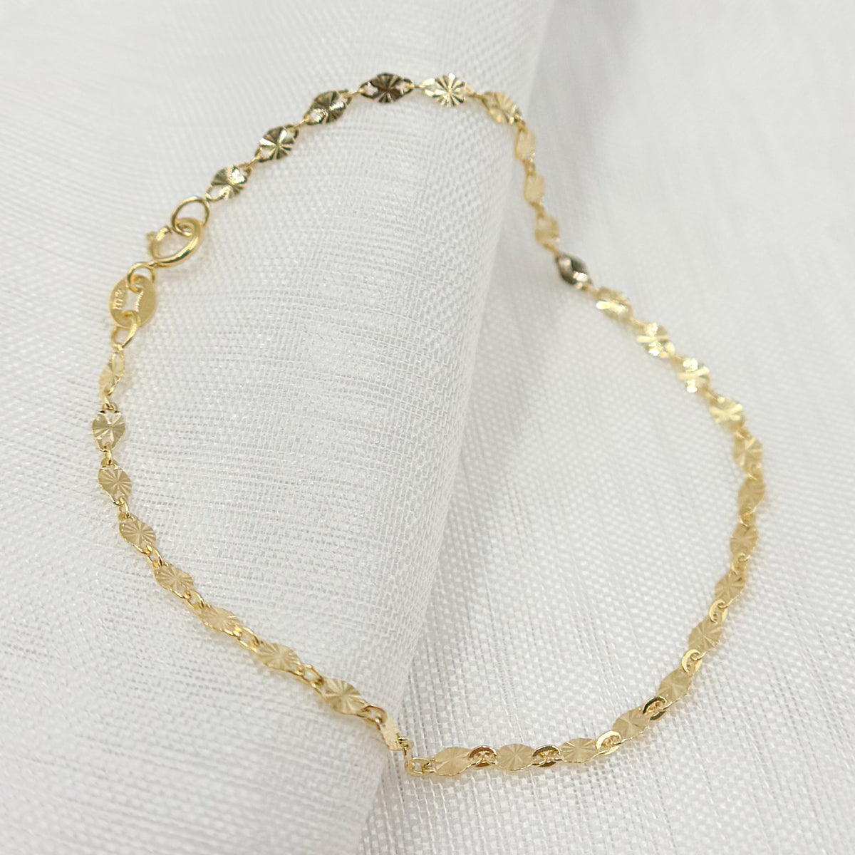 Buy Now 14k Solid Yellow Gold Marina Diamond Cut Bracelet