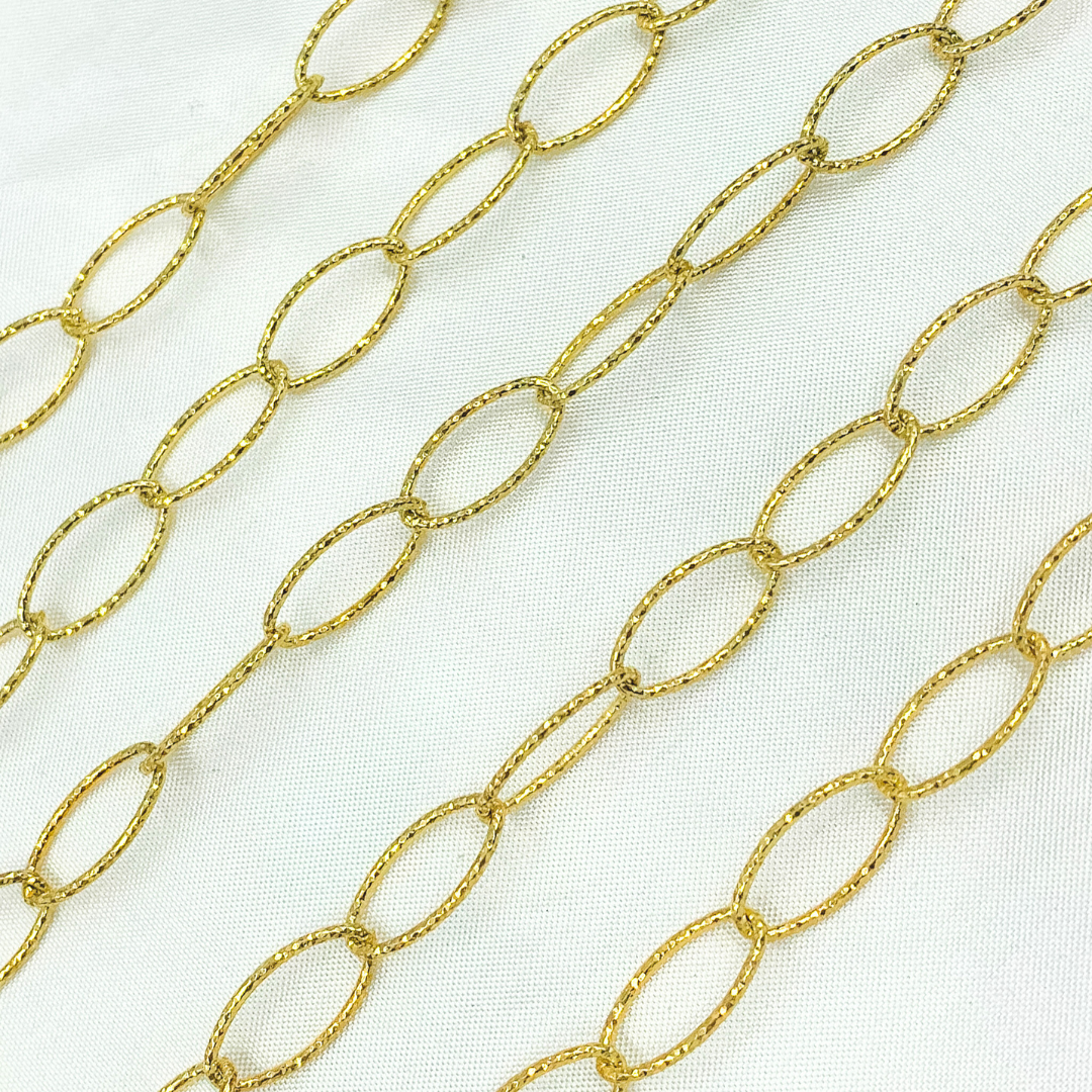 Sterling Silver Hammered Oval Link Chain