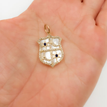 14K Gold Shield Pendants