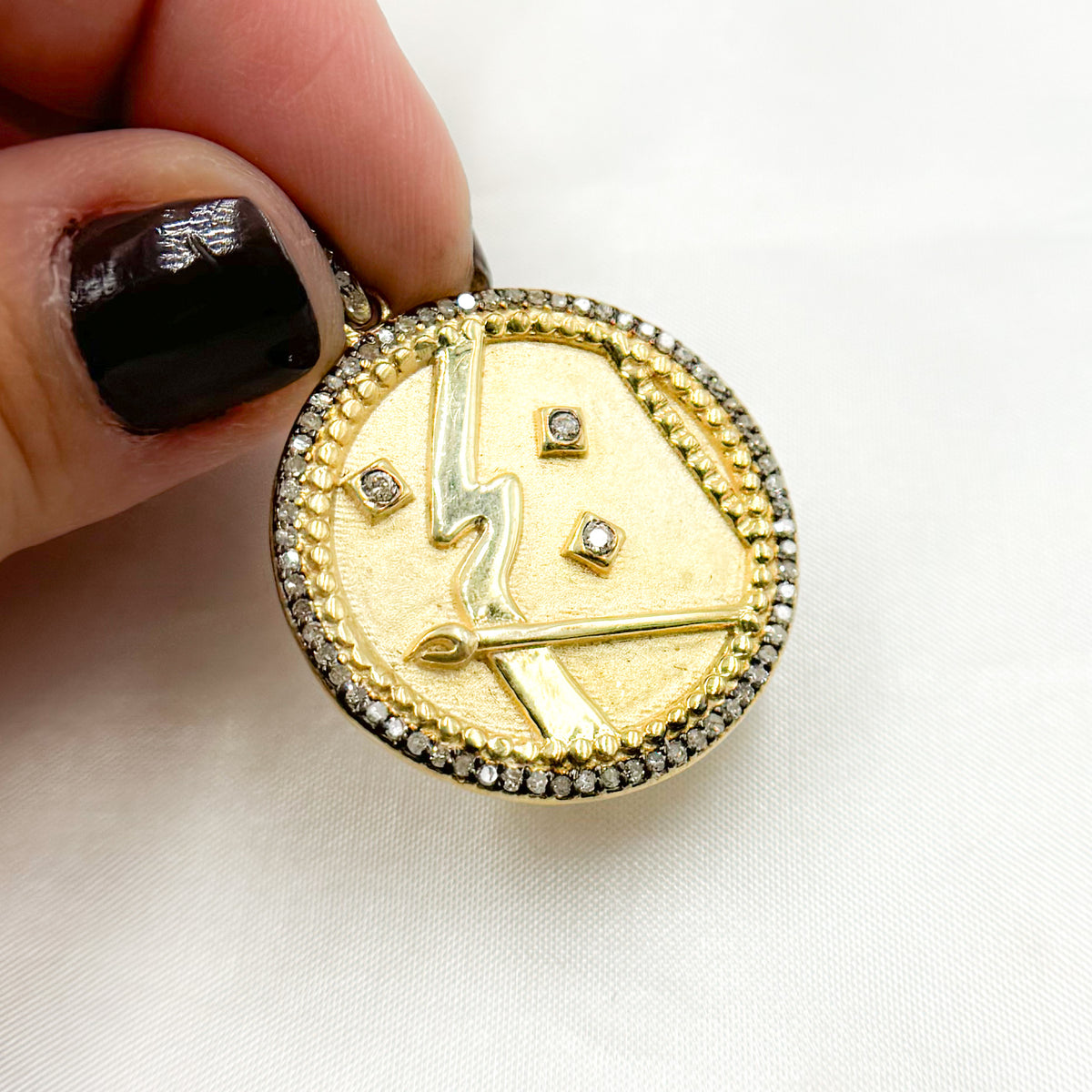 Diamond Sterling Silver Round Pendant