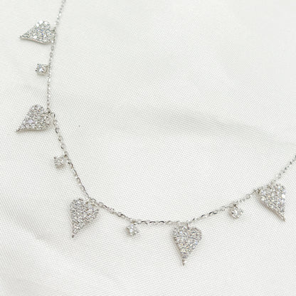 NT402983. 14K Solid Gold Diamond Heart Shape Dangle Necklace