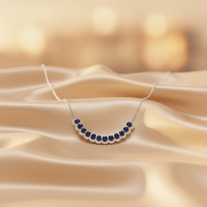 NFD72909. 14K Solid Gold Diamond and Gemstone Necklace