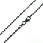 Load image into Gallery viewer, Black Rhodium 925 Sterling Silver Ball Necklace. 26Necklace
