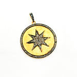 Load image into Gallery viewer, DP120. Diamond &amp; Sterling Silver Round Star Pendant
