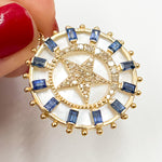 Load image into Gallery viewer, Shop Now Gold Star Round Pendant
