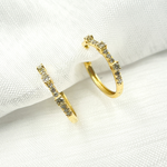 Load image into Gallery viewer, 14K Solid Gold Diamond Hoop Earrings. EHH56702
