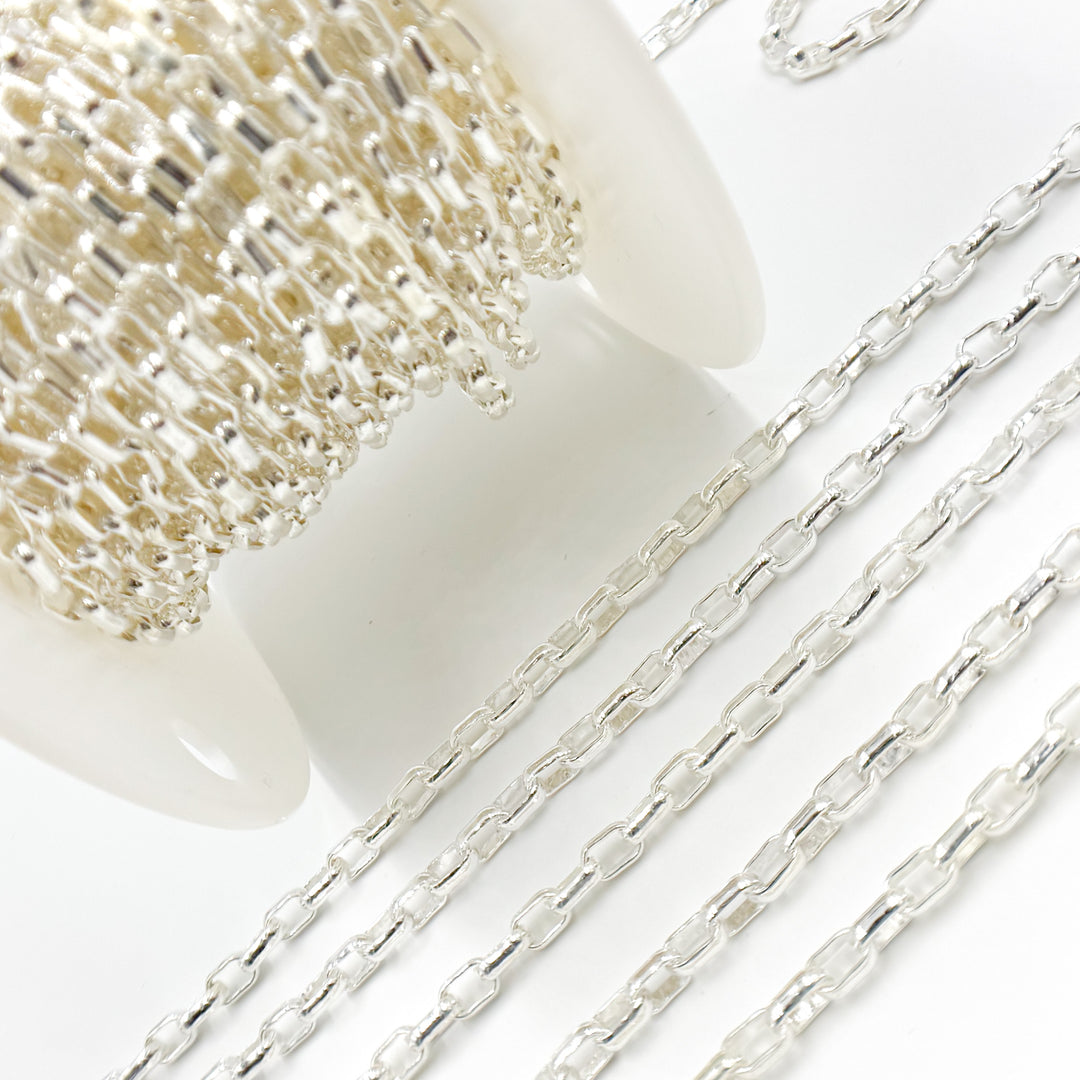 921SS. Sterling Silver Smooth Oval Link Chain
