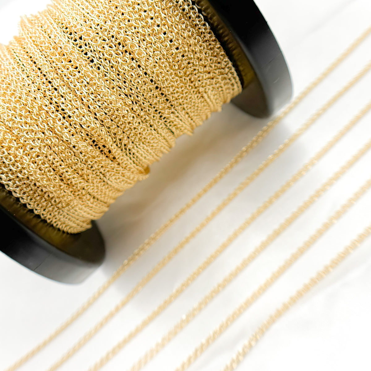 14K Solid Gold Wheat Chain