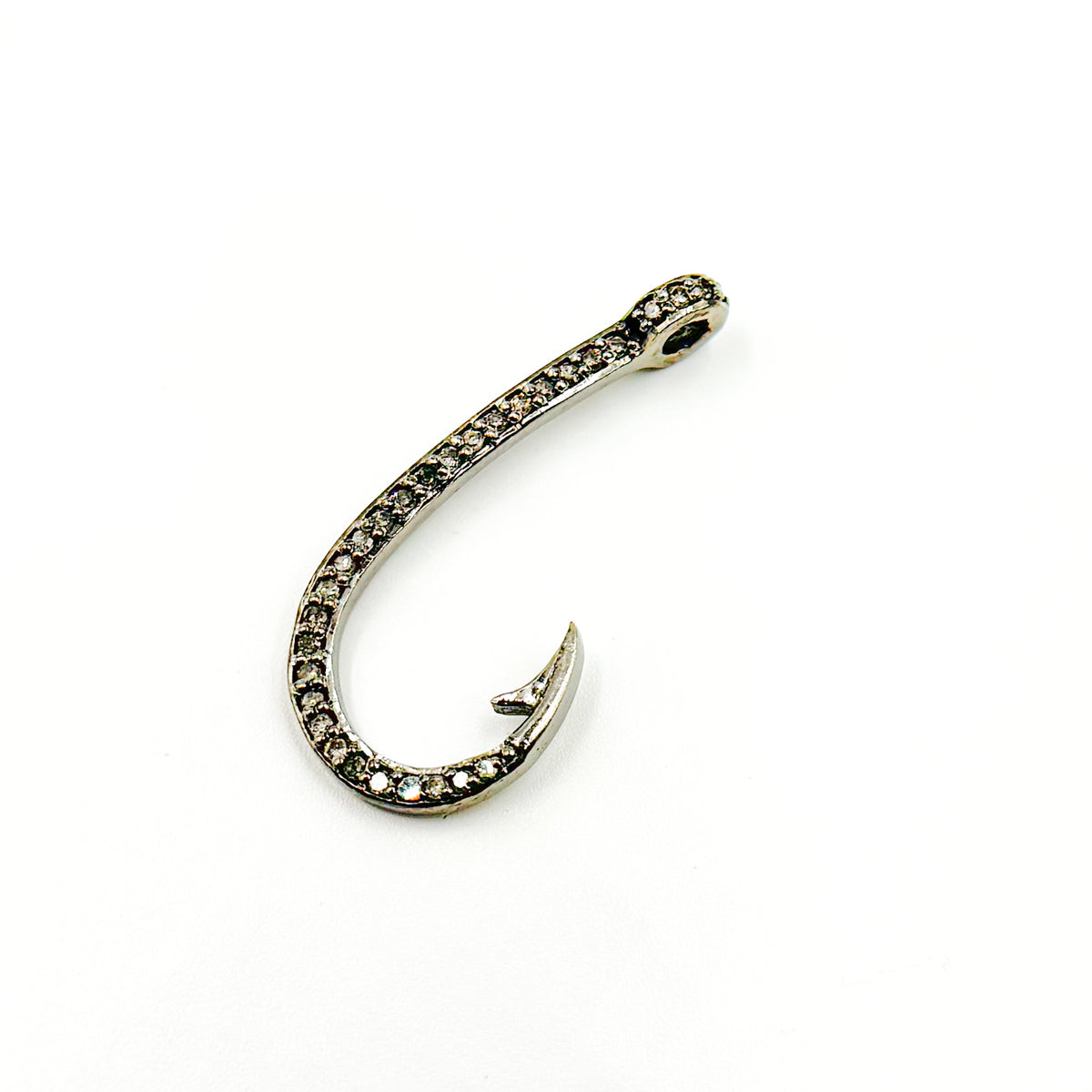 DC561. Diamond Sterling Silver "J" Hook Clasp