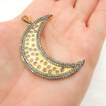 Load image into Gallery viewer, DP492. Diamond Sterling Silver Moon Pendant
