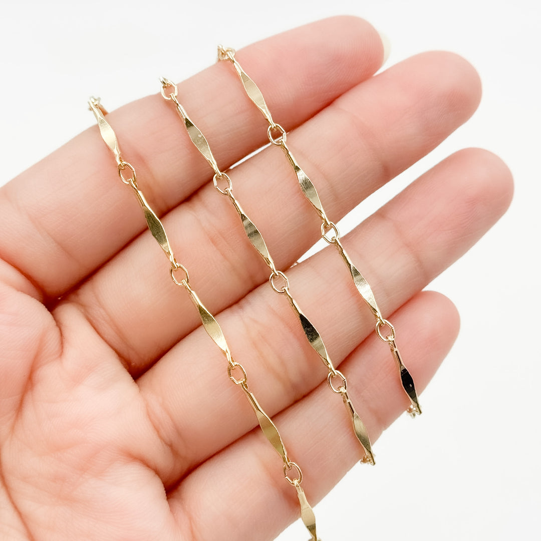 70/8720BD/SP. 14K Gold Filled Dapped Bar Chain