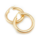 Load image into Gallery viewer, 15850000043. 14K Solid Gold Hollow Smooth Hoop Earrings
