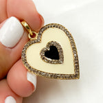 Load image into Gallery viewer, DP571A. Diamond Sterling Silver Heart Enamel Pendant
