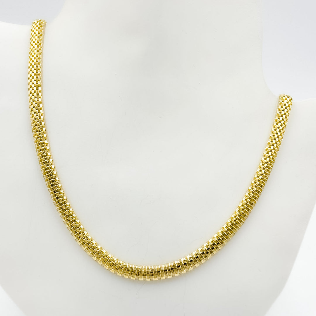 500J02TULIPAN. 14K Solid Gold Bismark Mesh Necklace