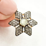 Load image into Gallery viewer, DSC033. Diamond Sterling Silver Flower Charm with Gemstone
