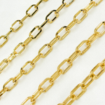 Load image into Gallery viewer, Gold Plated 925 Sterling Silver Flat Paperclip Chain. V138GP
