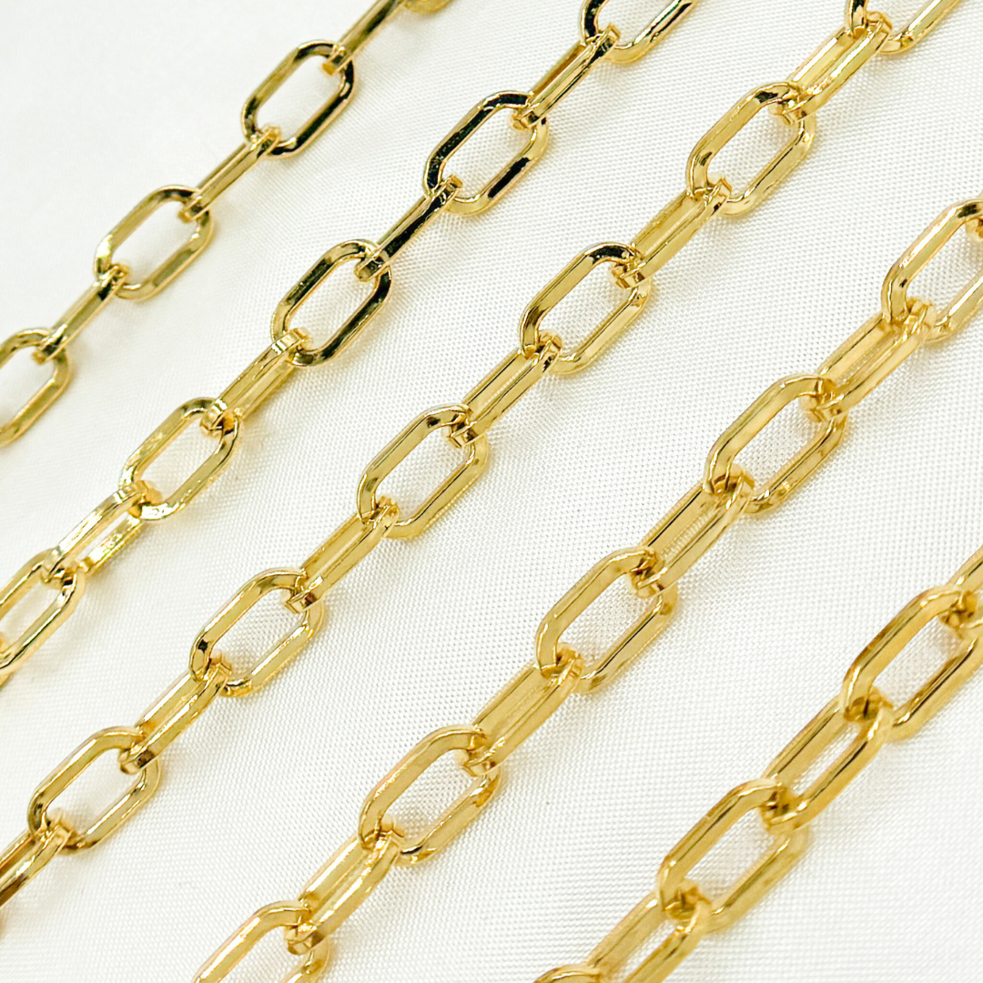 Gold Plated 925 Sterling Silver Flat Paperclip Chains