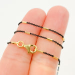 Load image into Gallery viewer, Z9GB1F. Oxidized 925 Sterling Silver Satellite Gold Plated Tube Necklace
