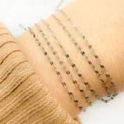 Z46OX. Oxidized Sterling Silver Flat Marina Chain