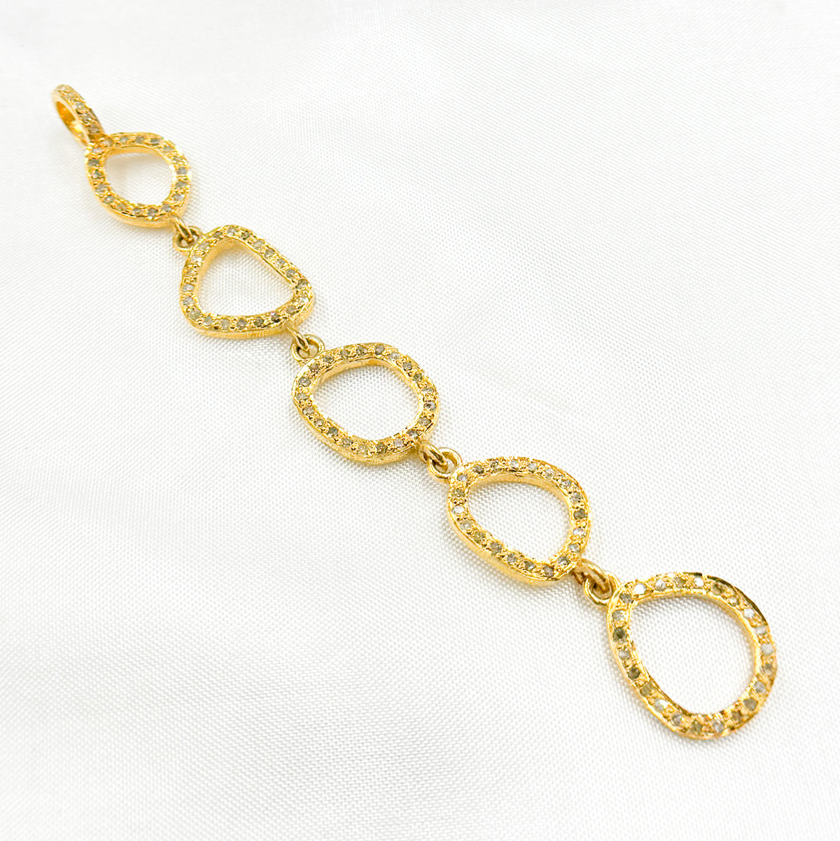 DP211. Diamond Sterling Silver Fancy Long Pendant