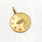 Load image into Gallery viewer, DP694. Diamond Sterling Silver Round Eye Pendant with Gemstone
