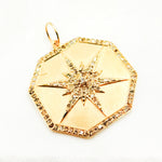 Load image into Gallery viewer, GDP240. 14K Solid Gold Diamond Octagon Star Charm
