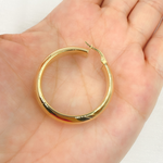 Load image into Gallery viewer, GER154. 14K Solid Gold Hollow Hoop
