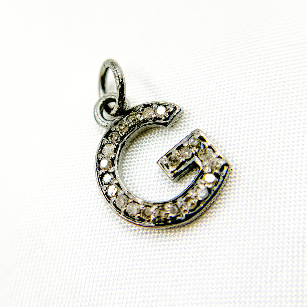 DC179. Diamond Sterling Silver Letter "G" Charm