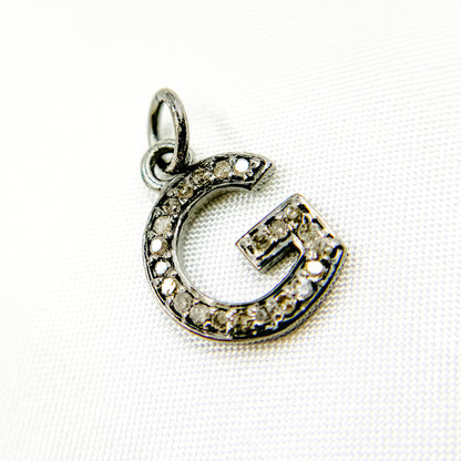 DC179. Diamond Sterling Silver Letter "G" Charm