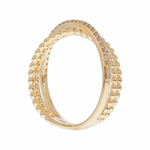 Load image into Gallery viewer, 14K Solid Gold Diamond and Beaded Bands Ring. DRN01480
