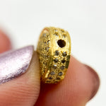 Load image into Gallery viewer, Pave Diamond &amp; 925 Sterling Silver Black Rhodium, Two Tone and Gold Plated Coin Bead. DC835
