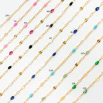 Load image into Gallery viewer, V295ENGF. 14K Gold Filled Enamel Chain with Paperclip &amp; Diamond-Cut Marina Links