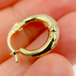 Load image into Gallery viewer, GER136. 14K Solid Gold Chunk Hoop with Hearts
