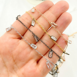 Load image into Gallery viewer, Cubic Zirconia Rectangle Shape Dangle Chains
