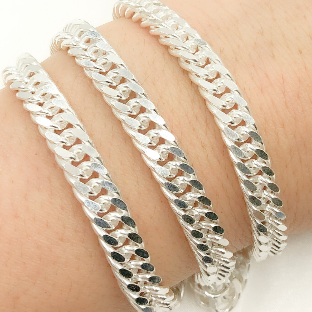 925 Sterling Silver Double Curb Chain. Y69SS