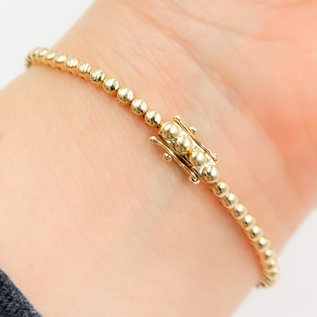 BTF65354TQ. 14K Solid Gold Diamond and Turquoise Bracelet