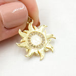 Load image into Gallery viewer, DP652A. Diamond Sterling Silver Sun Enamel Pendant
