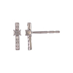 Load image into Gallery viewer, EFB54275. 14K Solid Gold Diamond Bar Studs