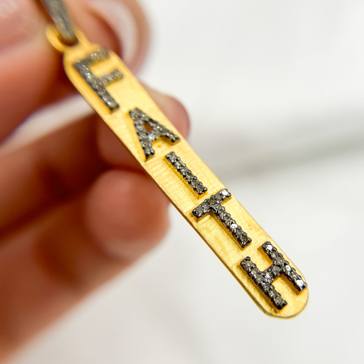DP339. Diamond & Sterling Silver Faith Pendant