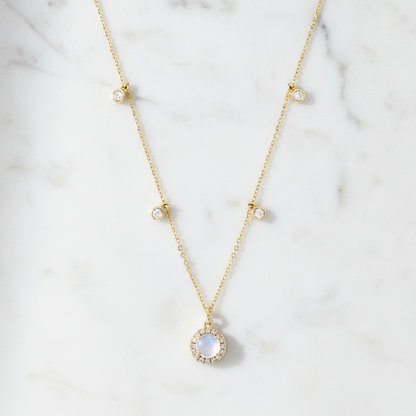 NFE71825PL. 14K Solid Gold Diamond and Gemstone Necklace