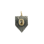 Load image into Gallery viewer, 14k Solid Gold Sterling Silver Black Rhodium with Diamonds Pentagon Charm. KSG22
