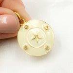 Load image into Gallery viewer, DP793A. Diamond Sterling Silver Round Star Enamel Pendant
