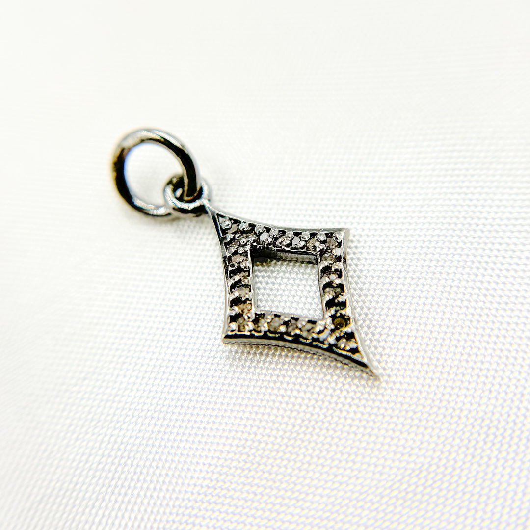 DC361. Diamond Sterling Silver Rhombus Charm